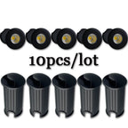 10PCS/lot IP67 Outdoor Lighting 1W3W5W for Garden Yard Step Stairs Floor Deck Recessed Inground Lamps LED Underground Spotlight
