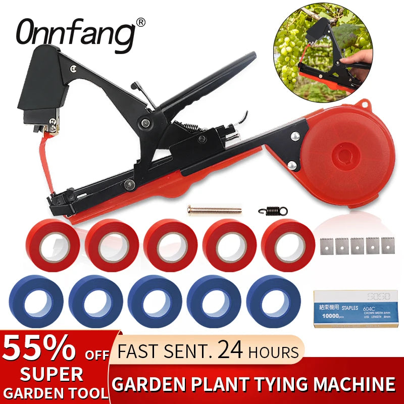 Onnfang Garden Tools Hand Tying Machine Tapetool Vegetables Tapener Black Garter Plants Plant Branch Tapes