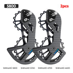 Bike Bicycle Ceramic Bearing Carbon Fiber Jockey Pulley Wheel Set Rear Derailleurs Guide Wheel 11 Speed 34T Ultegra DURA ACE