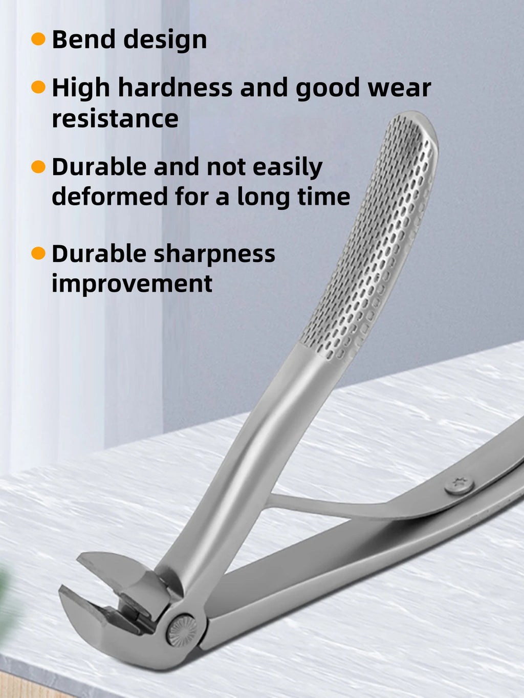 Bend anti splash nail clipper, stainless steel nail clipper, large opening high-quality nail clipper, essential tool for home