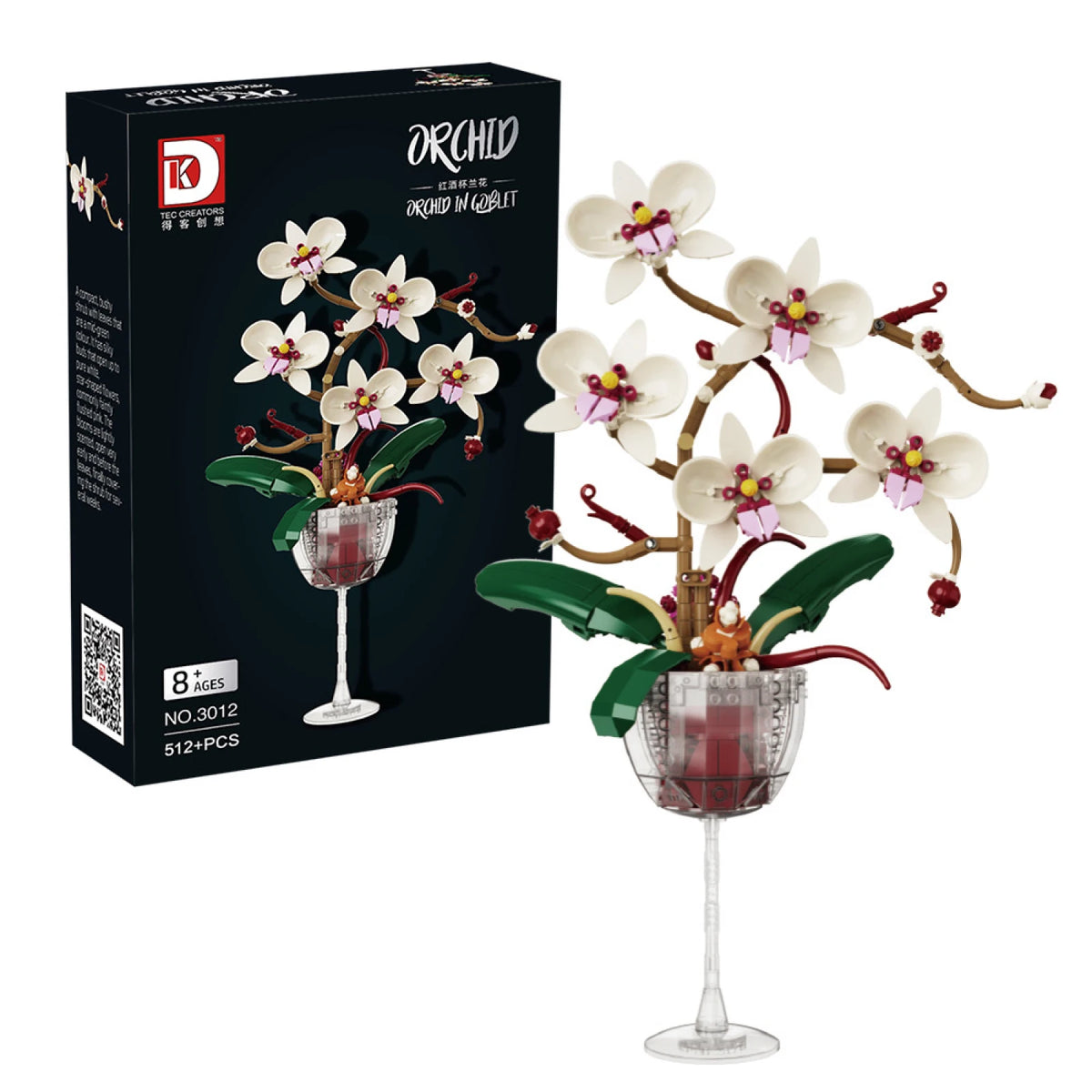 MOC Building Blocks Orchid Flowers Bouquet Flower Blocks Bonsai Plant Model Bricks Romantic DIY Home Decoration Toy for Kid Gift