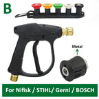 Pressure Washer Gun with Hose Adapter & Quick Connect Nozzle for Karcher Nilfisk Bosch Parkside