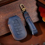 Leather car key fob cover case for Hyundai i30 Kona Elantra Santa Fe, black/blue/brown