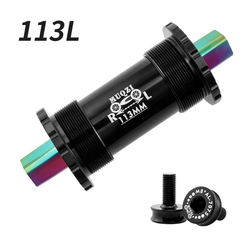 MUQZI Bicycle Titanium Ceramics Bottom Bracket MTB Road Bike BB68 103 107 110 113 119 122mm Square Tapered Axis