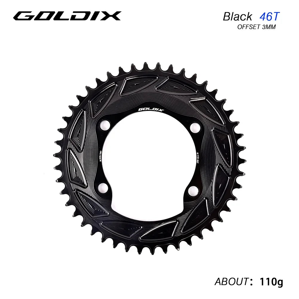 GOLDIX Road Bike Gravel Bike Single Chainring 110BCD Suitable for Shimano R7000 R8000 R8100 R9200 Suitable for Crank Power Meter