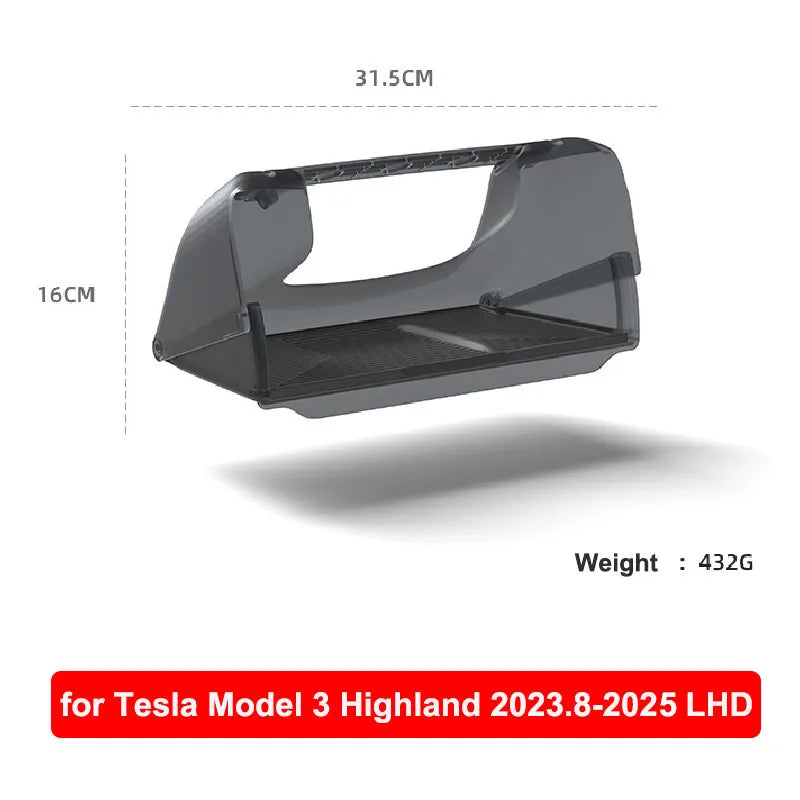 For Tesla New Model 3 Y Juniper Highland 2025-2020 2026 Car Hidden Under Screen Storage Box Central Control Organizer Case Tray