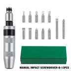 7/12/13 Pcs Manual Impact Screwdriver, Cordless Home Screwdriver Set, Screw Extractor, Professional Repair Tool,Used by Knocking