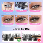 YUANZHIJIE Individual Eyelashes Makeup Cilios Cluster Eyelash Extension Wispy C/D Curling Volume Black Soft False Eyelash Makeup