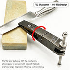 T03 Fixed-Angle Knife Sharpener System with 360° Flip, Laser-Etched Angle Scale, Dual Clamps