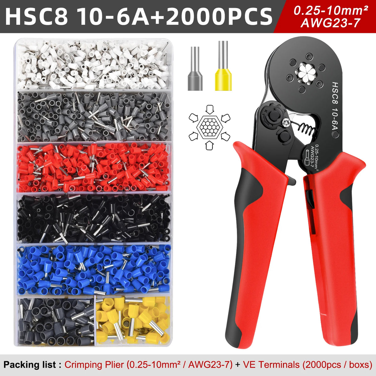 Electrical Tube Insulated Terminal VE Tubular Crimp Terminals Wire Cable Connector Ferrules Terminal Connectors Kit