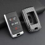Carbon Fiber Car Key Fob Cover Chain Case For Land Range Rover Sport Evoque Defender 90 110 130 Discovery Velar Jaguar XF F-PACE