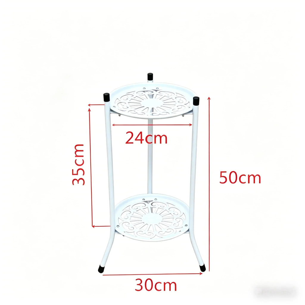 1 Pack, 2-Tiered Tall Plant Stand Metal Plant ShelfSupports Rack For Indoor Outdoor Home Decoration