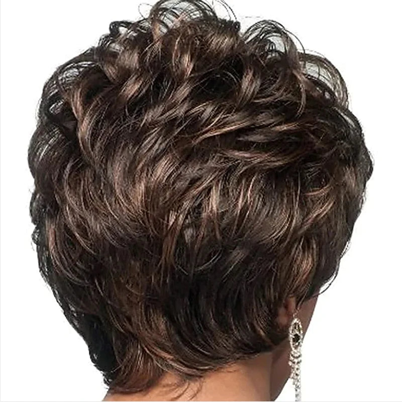 HAIRJOY Synthetic Hair Women Classic Short Wigs Layers Curly Grey Wig