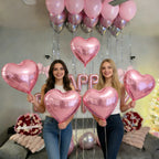 Pink Birthday Balloon Set with Bow Aluminum Film Balloon for Birthday Party Balloon Atmosphere Decoration Photo Props