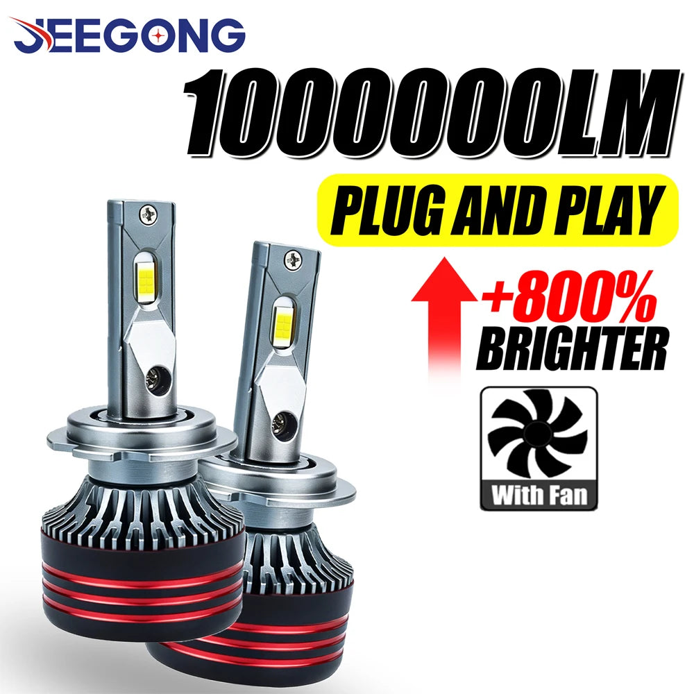 H11 H4 H7 LED CANBUS Headlight H8 H9 9003 HB2 9005 9006 LED Automobile Lights 1000000LM High Power 6000K White Light Bulb 12V