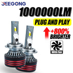 H11 H4 H7 LED CANBUS Headlight H8 H9 9003 HB2 9005 9006 LED Automobile Lights 1000000LM High Power 6000K White Light Bulb 12V
