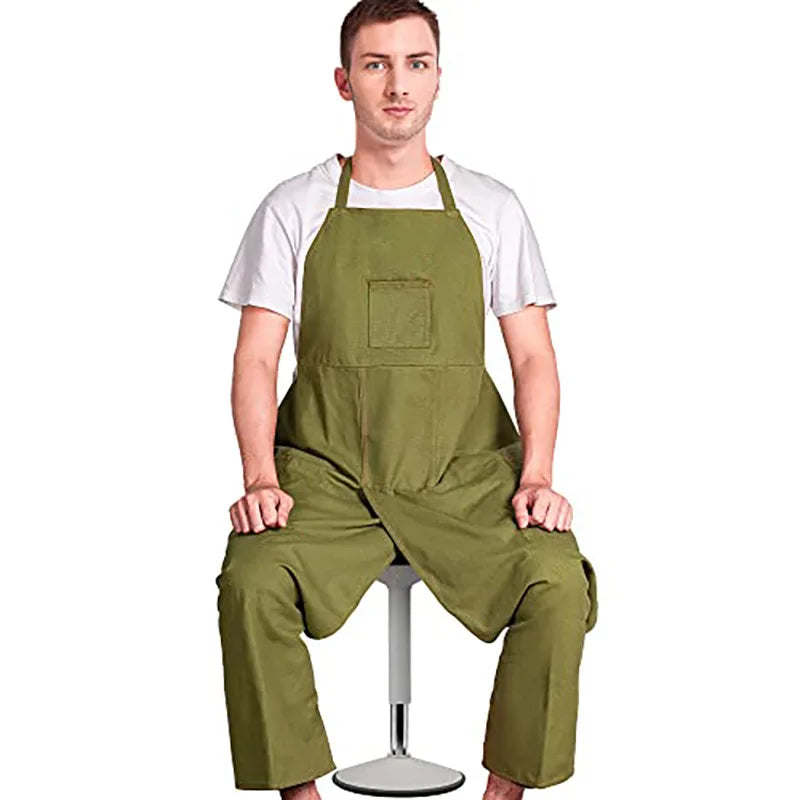 Hot Selling Split Apron for Men Women Kitchen Cooking Pottery Painting DIY Gift Long Durable Waterproof Design