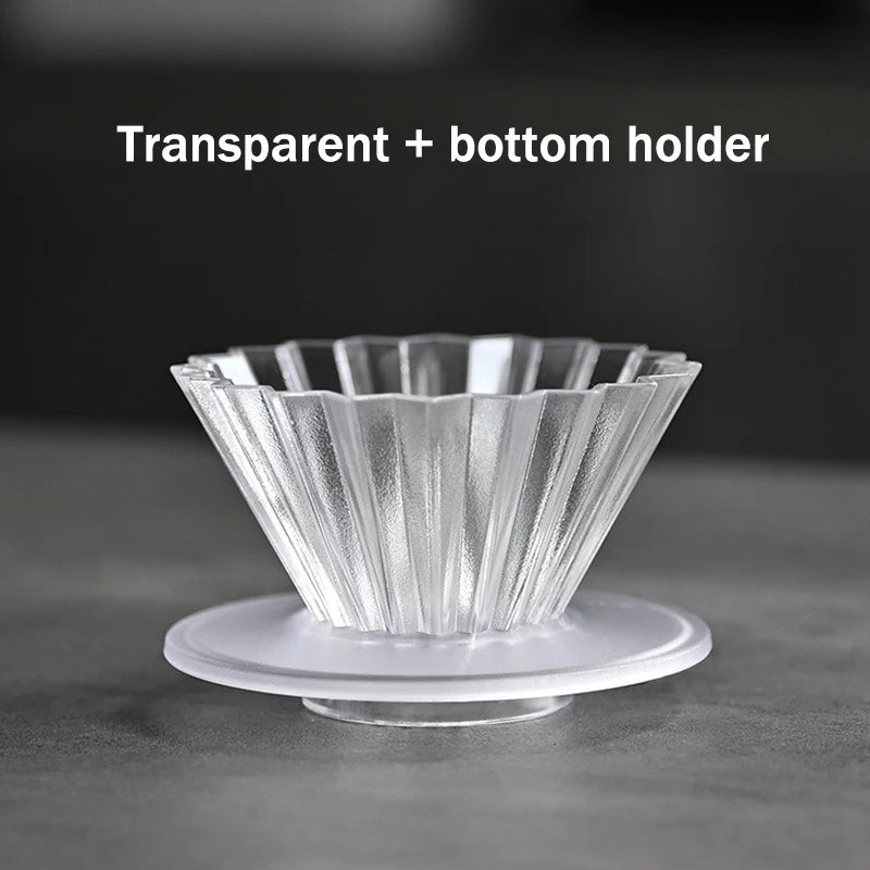 Hand-made Coffee Drip Filter Cup for Household Use 1-2 People Origami Filter Cup V-shaped Resin Cake Cup Anti-fall Filter