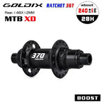 GOLDIX M370 36T Ratchet Bicycle Hubs 28 Hole J-Bend Spoke Center Lock Disc Brake Mountain Bike Hub HG/XD/MS 4pcs Seal Bearing