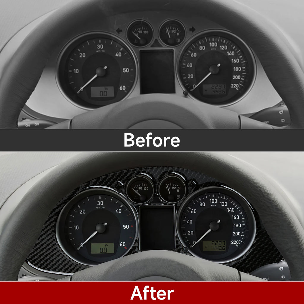 For SEAT Cordoba Ibiza 6L (2002-2009) Trim Accessories. Carbon Fiber Interior Sticker. Car Dashboard Speed Display Panel Cover.