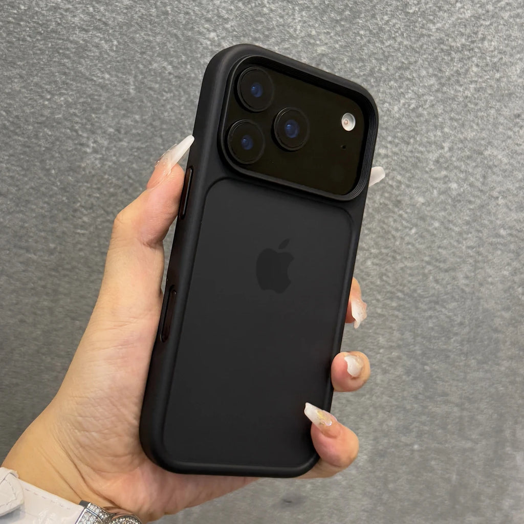 Luxury Orange Shield Matte Transparent Phone Case For iPhone 17 Pro Max 17 Pro 17 New Metal Buttons Skin Feel Shockproof Cover