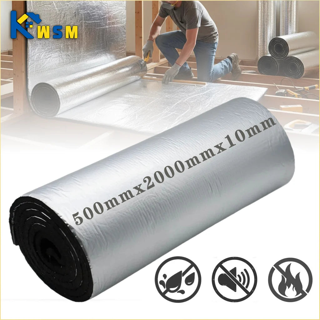 10MM Thermal Insulation Soundproof Mat Heat Barrier Foam Roll Home Wall Floor Door Acoustic Noise Reduction Warm Keeping Panel