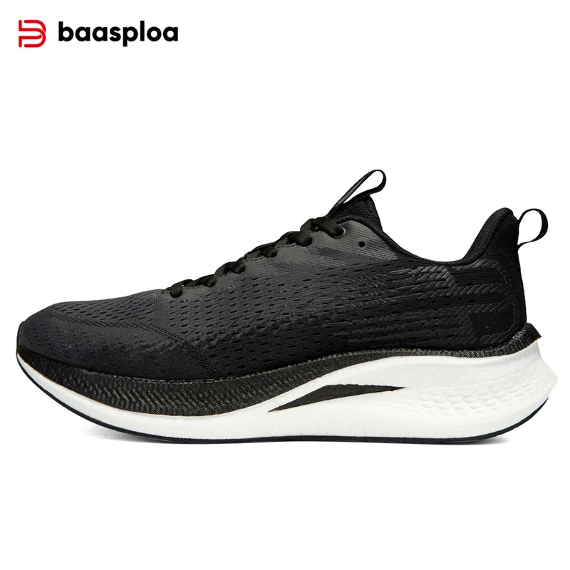 Baasploa Carbon Plate Running Shoes, Cushioned Anti-Slip Breathable Sneakers, EU 41-45