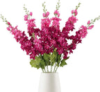 YeeNanee 6pcs Blue Delphinium Artificial Flowers Long Stem Larkspur for Wedding Centerpieces Floral Arrangements Home Vase Decor
