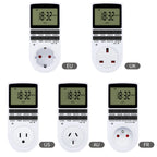 12/24 Hour Electronic Digital Timer Switch EU UK US AU FR Plug Programmable Timing Socket Kitchen Timer Outlet Timer Control