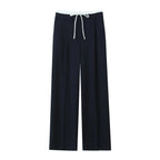 Willshela Women Fashion Solid Lace Up Side Zipper Straight Pants Vintage High Elastic Waist Female Chic Lady Trousers