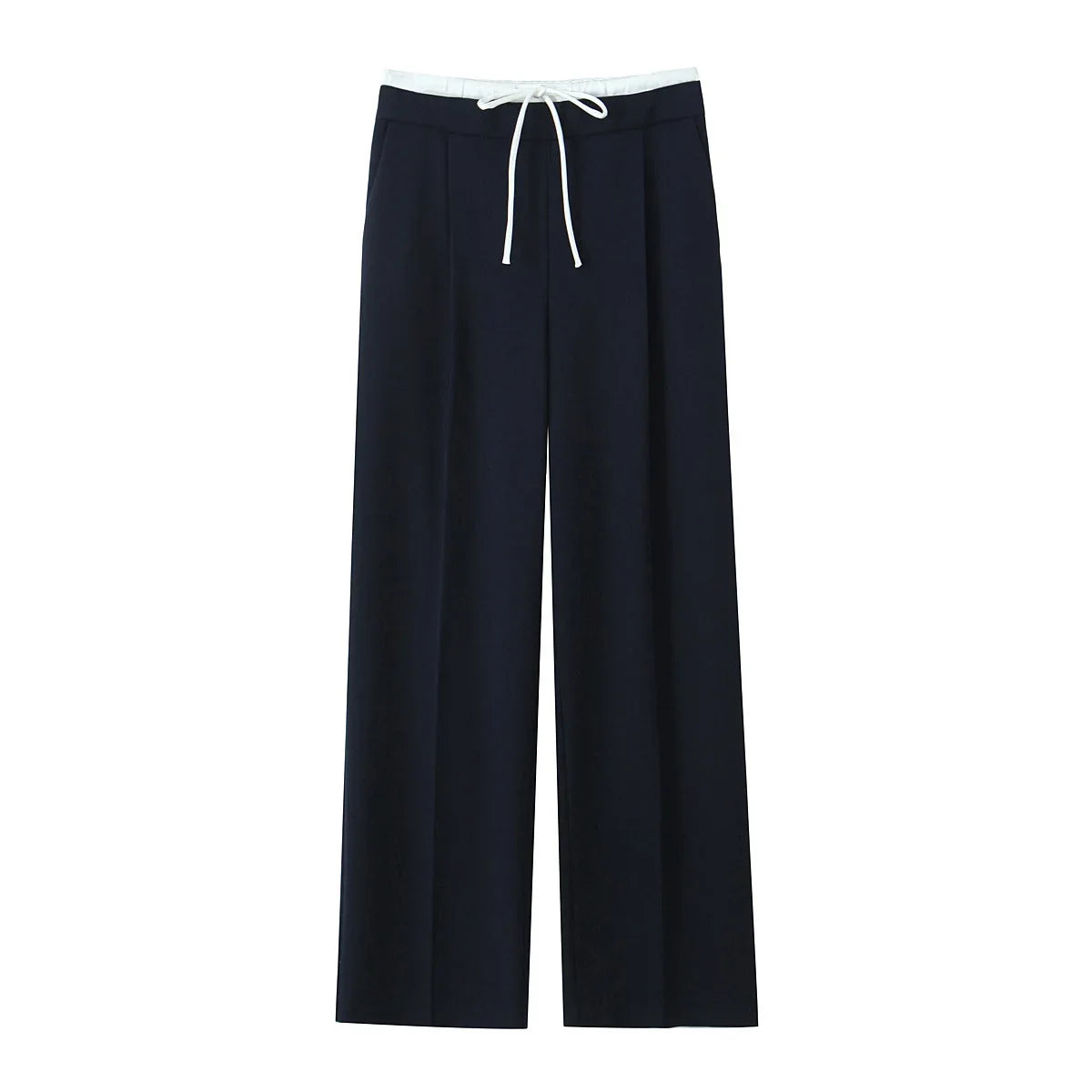 Willshela Women Fashion Solid Lace Up Side Zipper Straight Pants Vintage High Elastic Waist Female Chic Lady Trousers