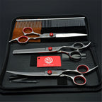 Dog Grooming Scissors 6" Japan Stainless Pet Hairdressing Scissors Cutting Scissors Thinning Shears Curved Scissors Set Z3001