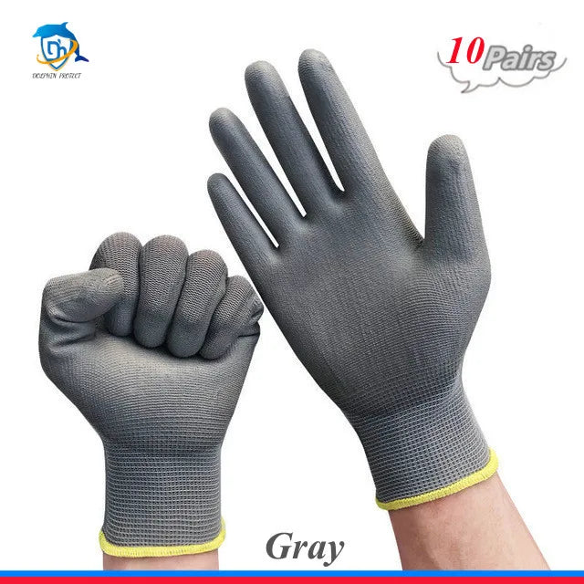 10-30 pairs of nitrile safety coated work gloves, PU gloves and palm coated mechanical work gloves, obtained CE EN388