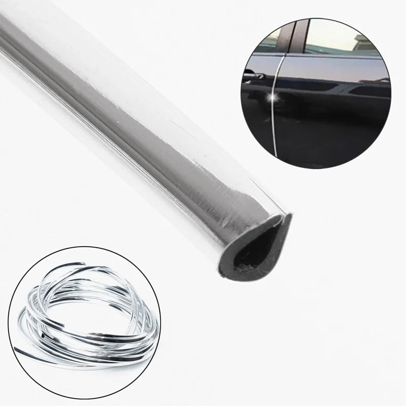 High Quality ABS Chrome Plated 6mm Car Chrome Trim Car Exterior Door Edge Decorative Strip Anti-collision