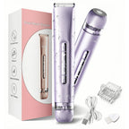 Electric Razors for Women 2-in-1 Rechargeable Bikini Trimmer Painless Body Hair Remover for Ladies Pubic, Legs, Face, Underarms