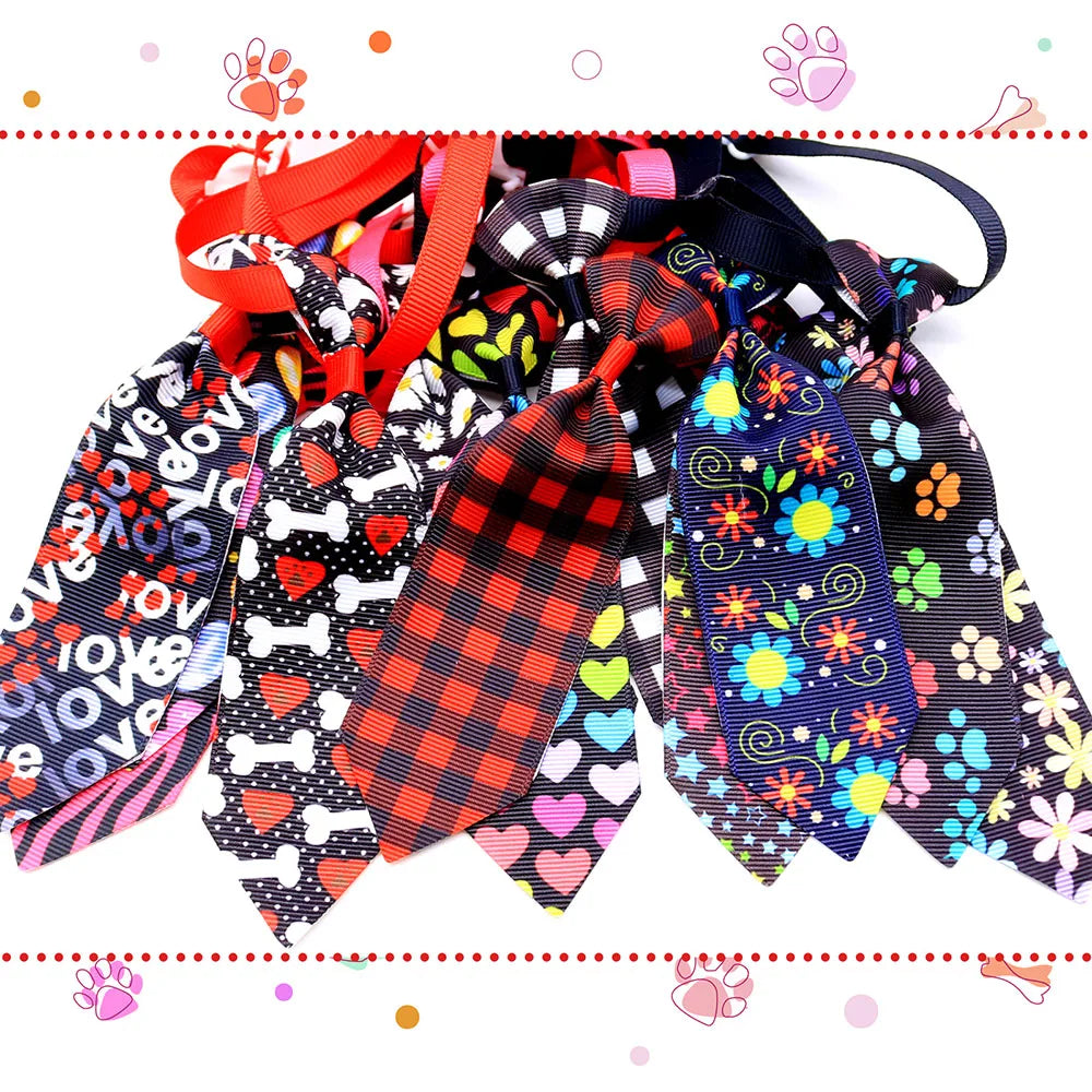 50pcs Small Dog Cat Neckties For Pet Grooming Adjustable Bone Pet Dog Bowties /Ties For Dogs Pets Grooming Accessories