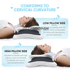 Adjustable Cervical Memory Foam Pillow for Neck Pain Relief, Ice Silk Pillowcase, Back/Side