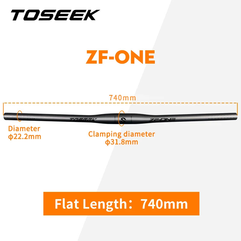 TOSEEK ZF-ONE Mtb Carbon Handlebar Bicycle Handlebar 31.8*580-720/740/760mm Matt Black Handlebars For Mountain Bike Accessories