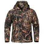 Men's Silent Camouflage Hunting Jacket Soft Shell Outdoor Hiking Fishing Hooded Coat Waterproof Fleece Tactical Jackets