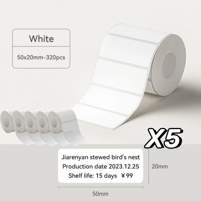 NIIMBOT B21/B1/B3S White Thermal Label Sticker Paper Printable 20-50mm