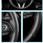 Steering Wheel Cover Hand-Braided Perforated Leather for BMW 3/5 Series E46 E39 M3 M5 Black