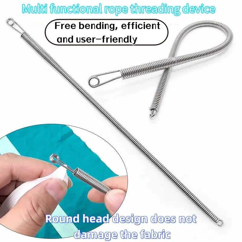 Durable and Rust Free Drawstring Threading Device, Quick Rebound Lace Webbing Waist Rope Device, Sewing Accessories