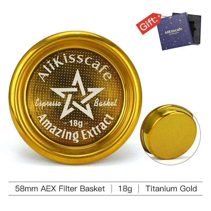 AliKisscafe Espresso Portafilter Basket Precision AEX 51mm/54mm/58mm 14g/18g