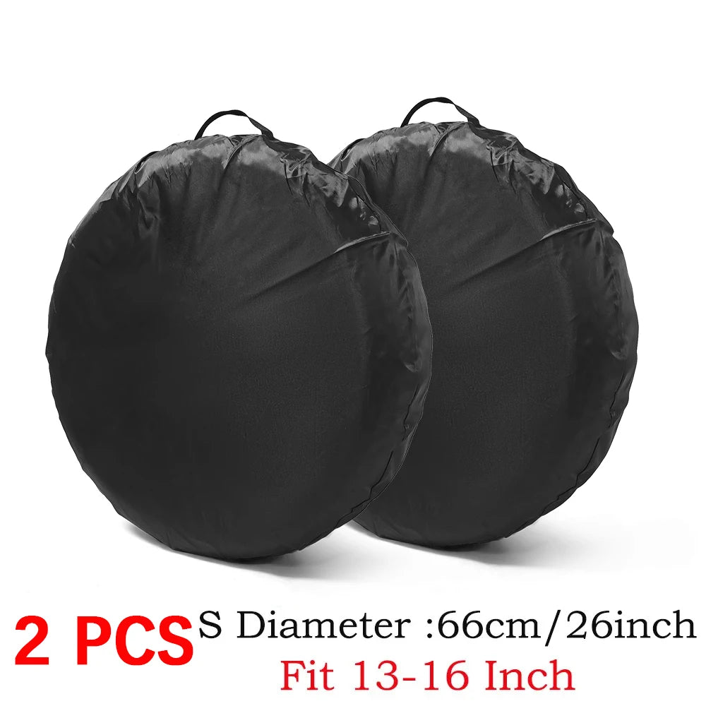 1/2/4PCS Polyester Car Auto Wheel Tire Cover Protector Car Spare Tire Cover Tyre Wheel Covers For Vehicles Dustproof Tire Bags
