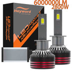 Heyword 2800W 6000000LM PLUS H7 H11 H1 H4 Led Headlight Bulb 6000K LED HB3 HB4 Double Copper Tube Led Light Kit for Car 12V 2PCS