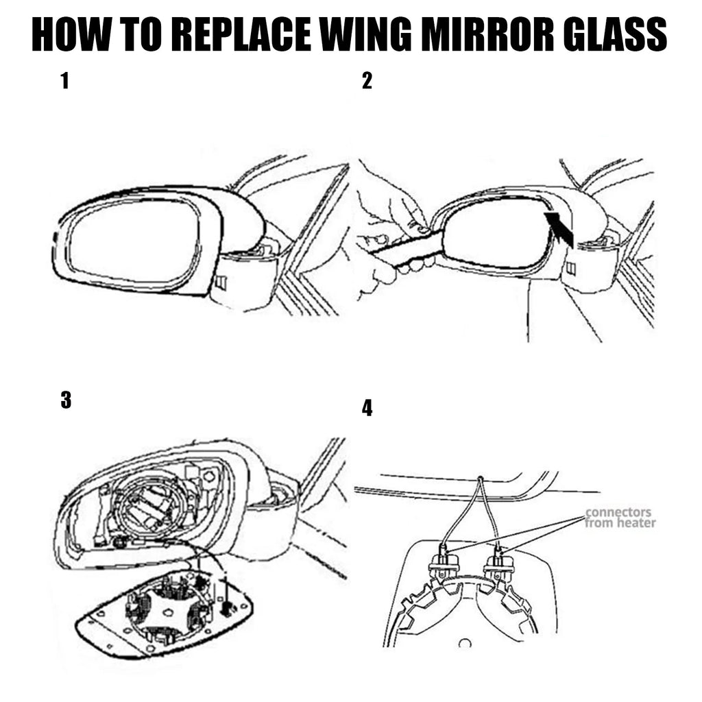 Left Right Side Heated Mirror Blue Glass LH RH Lens Replacement For VW Golf 5 MK5 Jetta Passat B6 2006-2009 3C0857521 3C0857522
