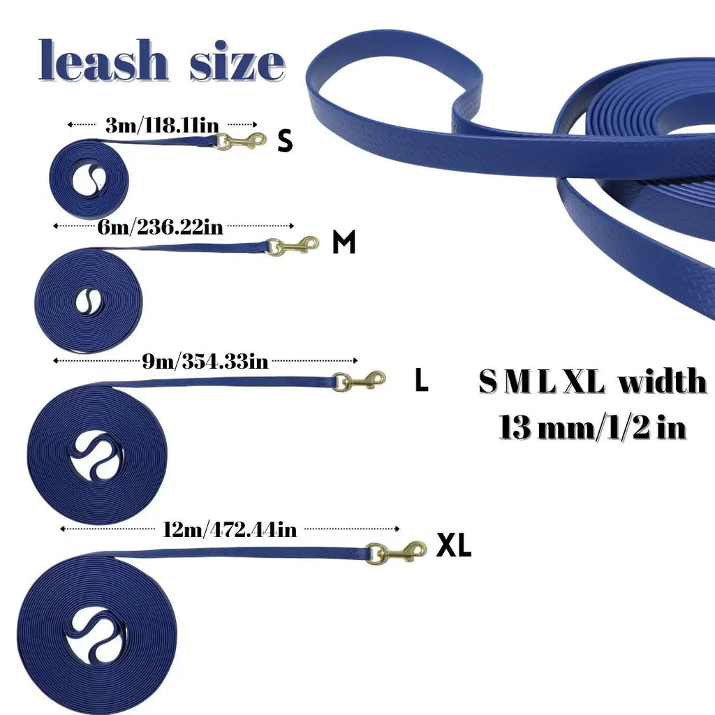 Heavy Duty PVC Training Dog Leash, 6FT Waterproof Chew Resistant Recall Lead with 360° Swivel Buckle
