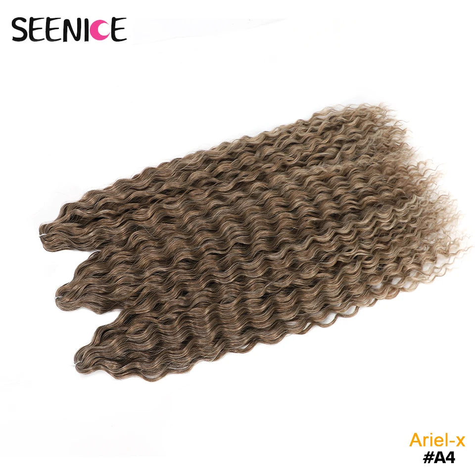 Ariel Curl Hair Synthetic Water Wave Twist Crochet Hair Afro Curls Crochet Braids Ombre Pink Braiding Hair Extension For Women