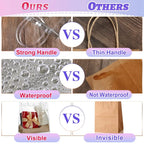 Clear PVC Gift Tote Bags with Hand Loop, Transparent Packaging Bags, 10x10x25cm, 10pcs