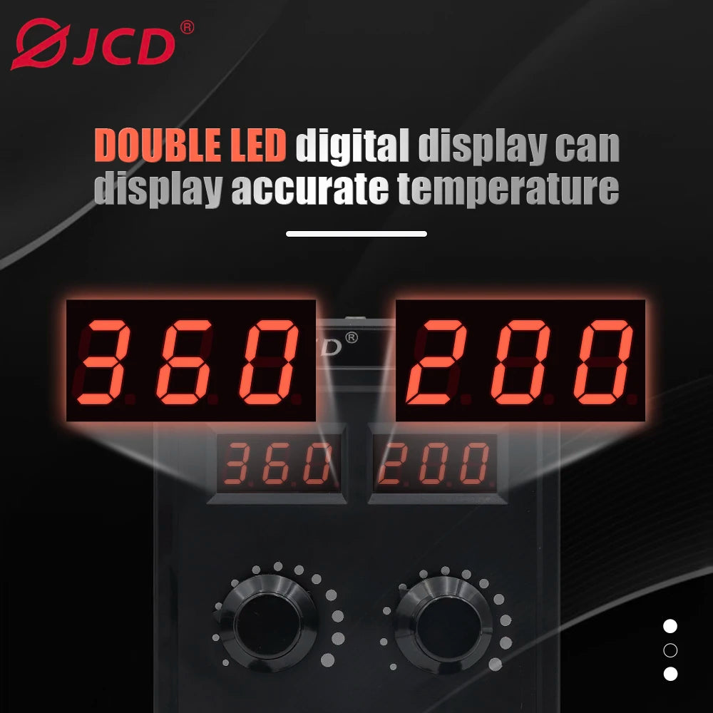 JCD 8586D Soldering Station 2 IN 1 Hot Air Gun Solder Station with 2 Digital display,10-Minute Sleep Mode for SMD Rework 220V